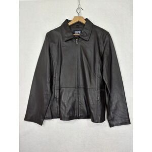 Blassport Leather Jacket Mens Large Full Zip Minimalist Moto 100% Leather